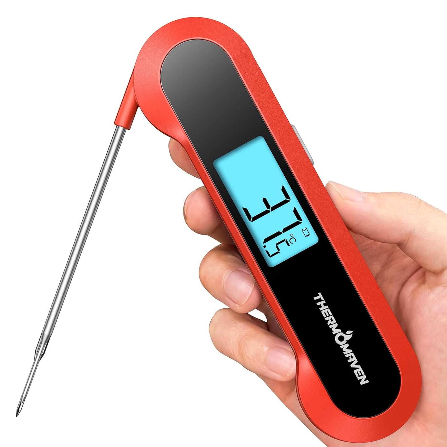 ThermoMaven Digitales Fleischthermometer – 0,5s Sofortanzeige Grillthermometer, ±0,3℃ Genau Thermometer Kochen, IP67 Wasserdicht Thermometer Kochen, NSF Magnetische Küchenthermometer, Braten BBQ Grill